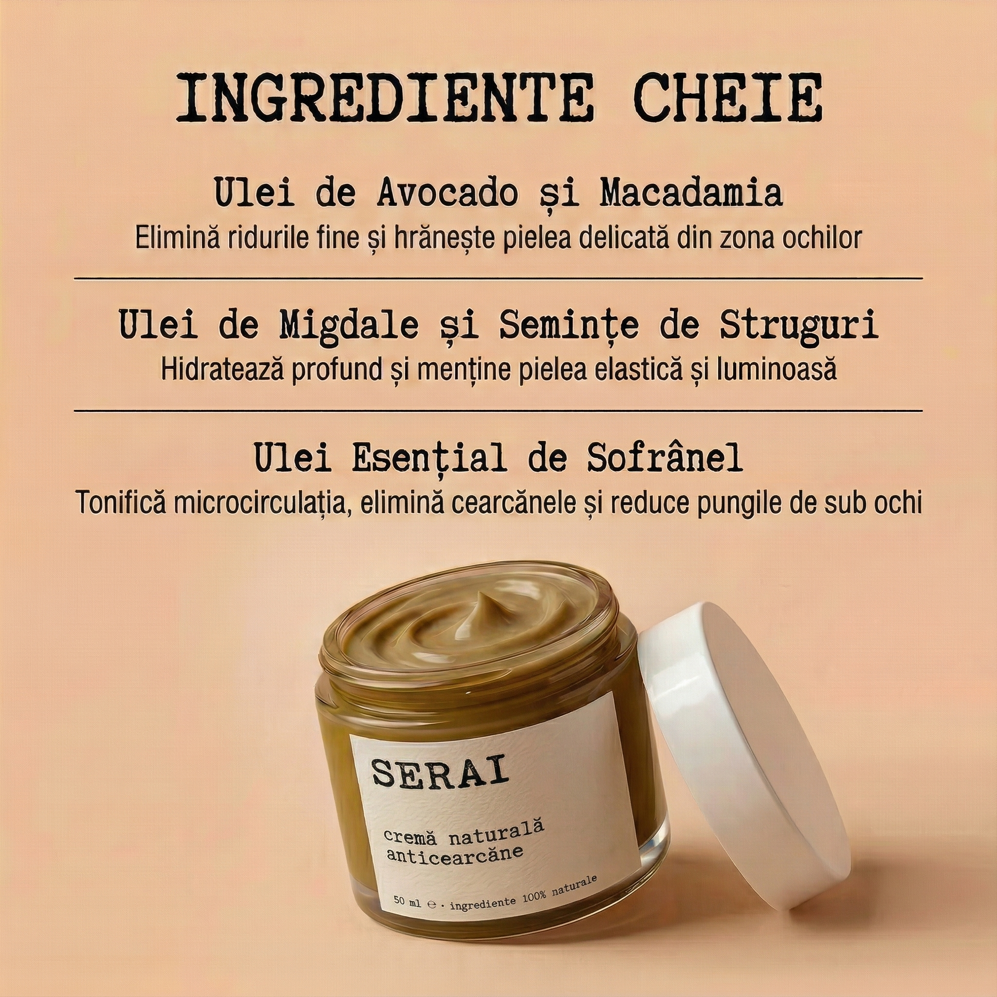 Cremă Naturală Anticearcăne