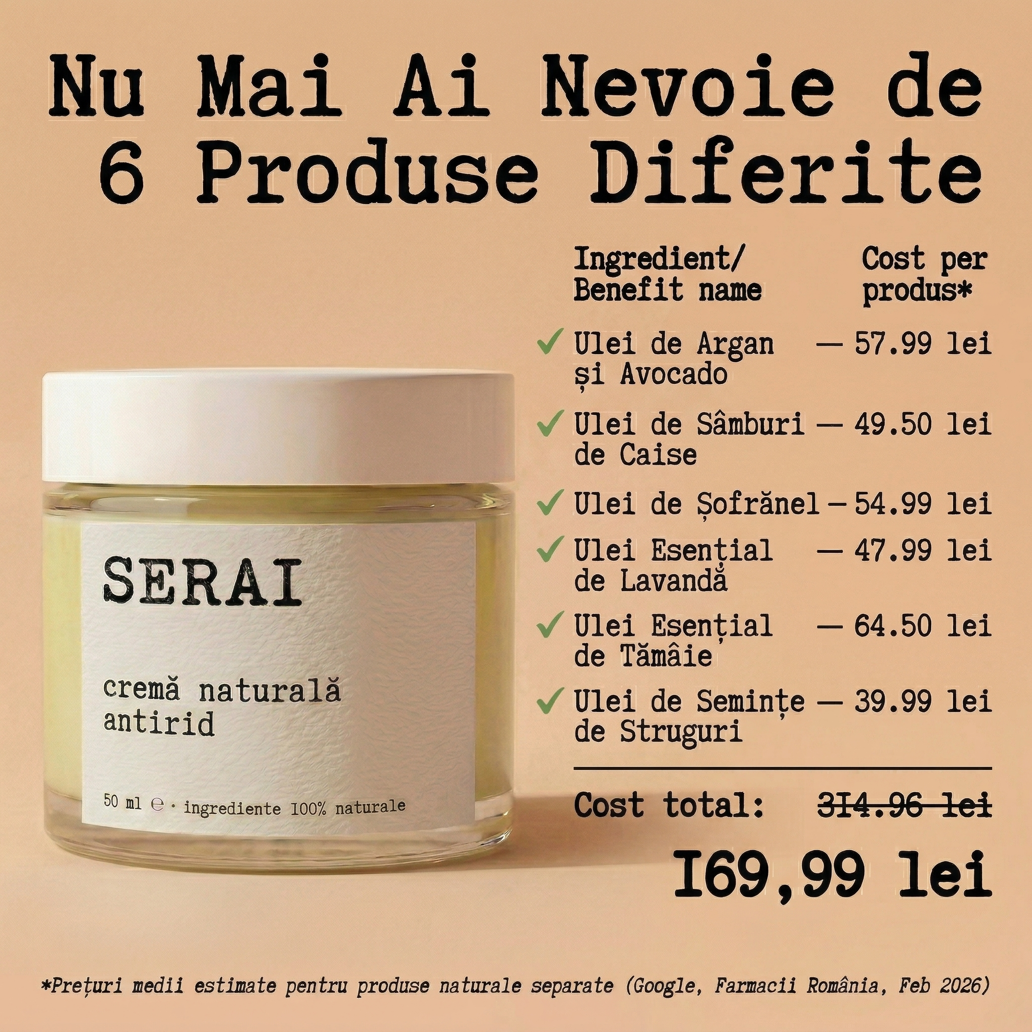 Cremă Naturală Antirid