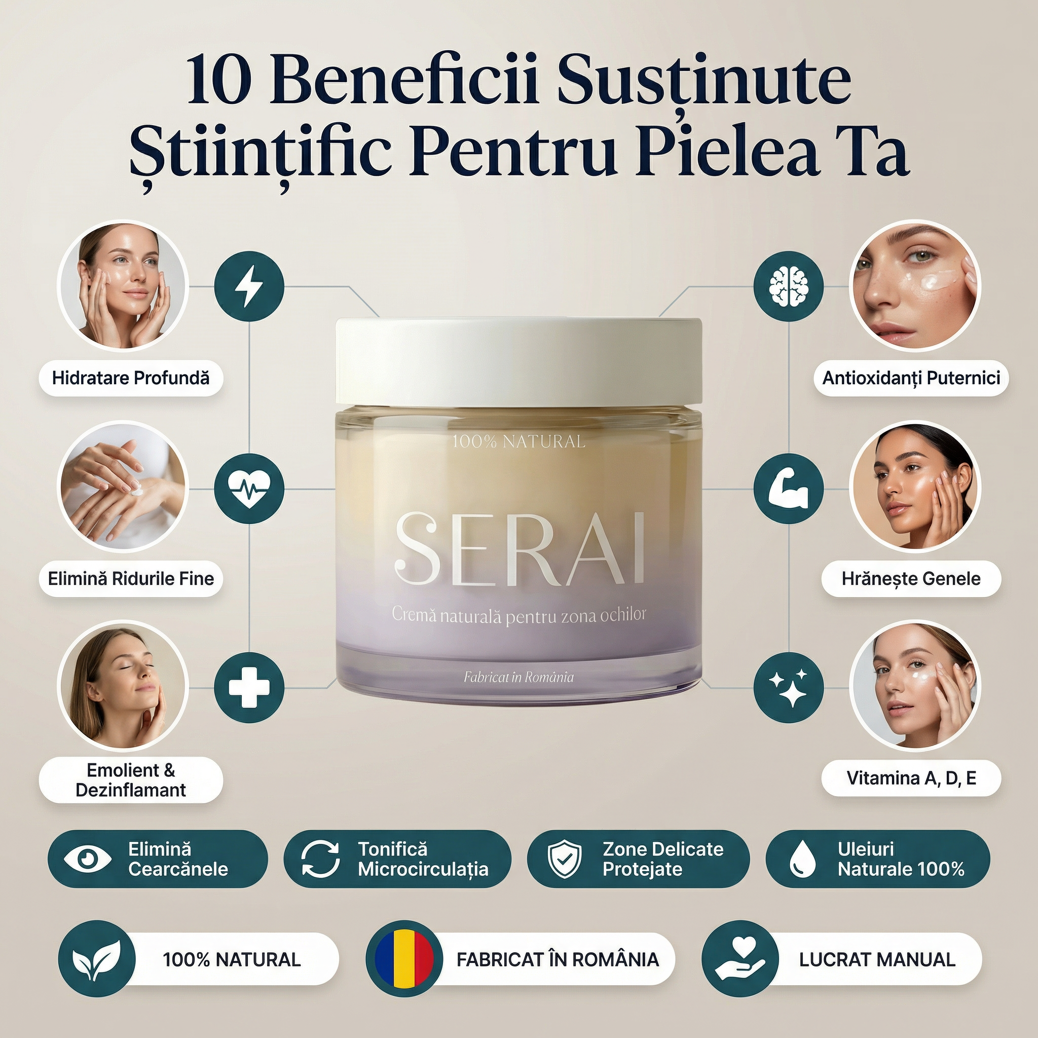 Cremă Naturală Anticearcăne