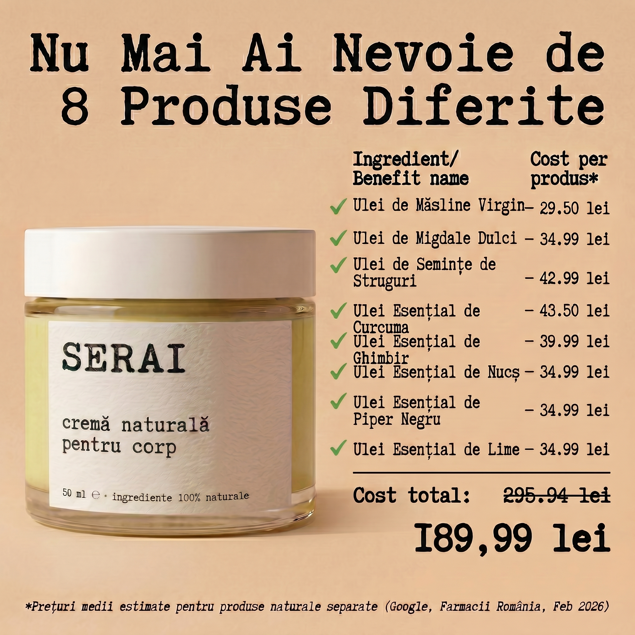 Cremă Naturală pentru Corp