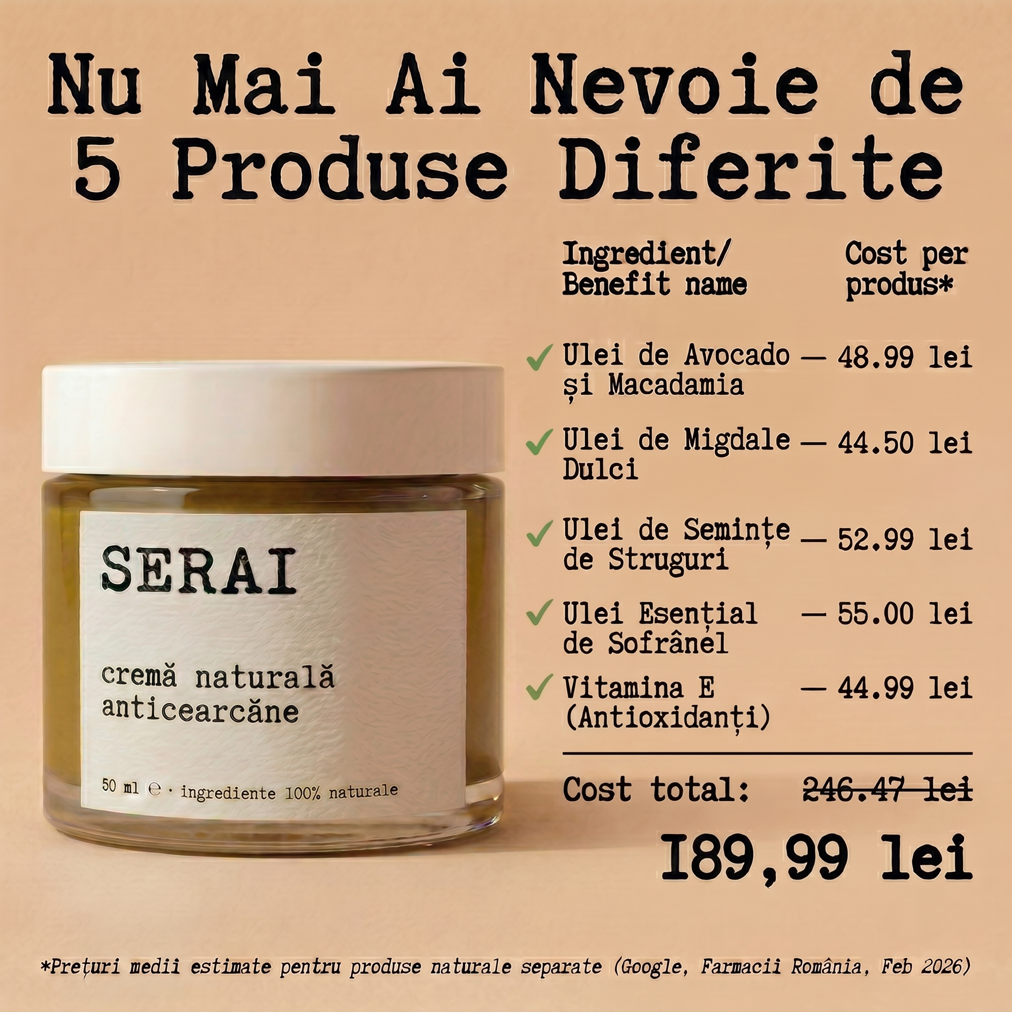Cremă Naturală Anticearcăne