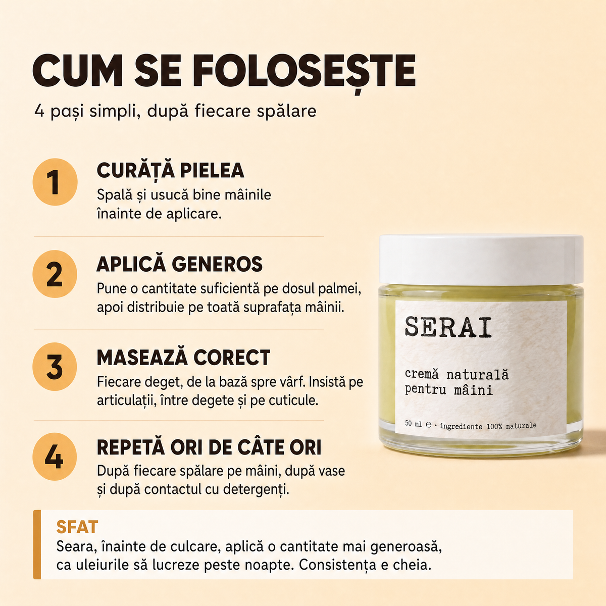 Crema Naturală pentru Maini