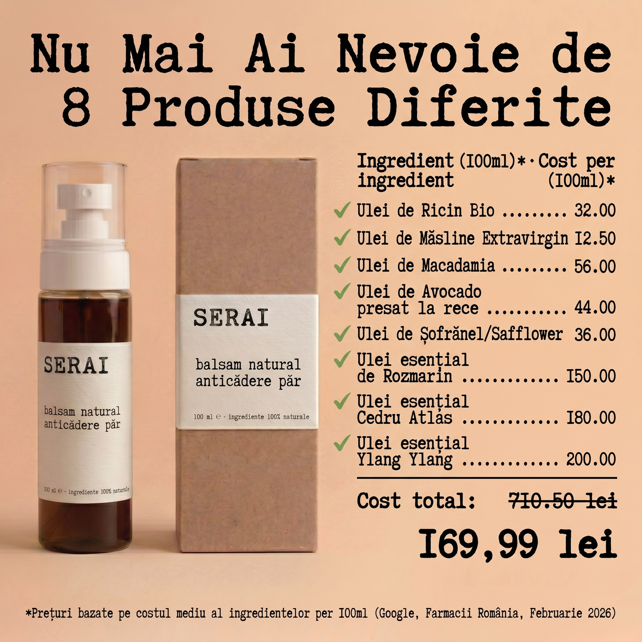 Balsam Natural pentru Anticăderea Părului