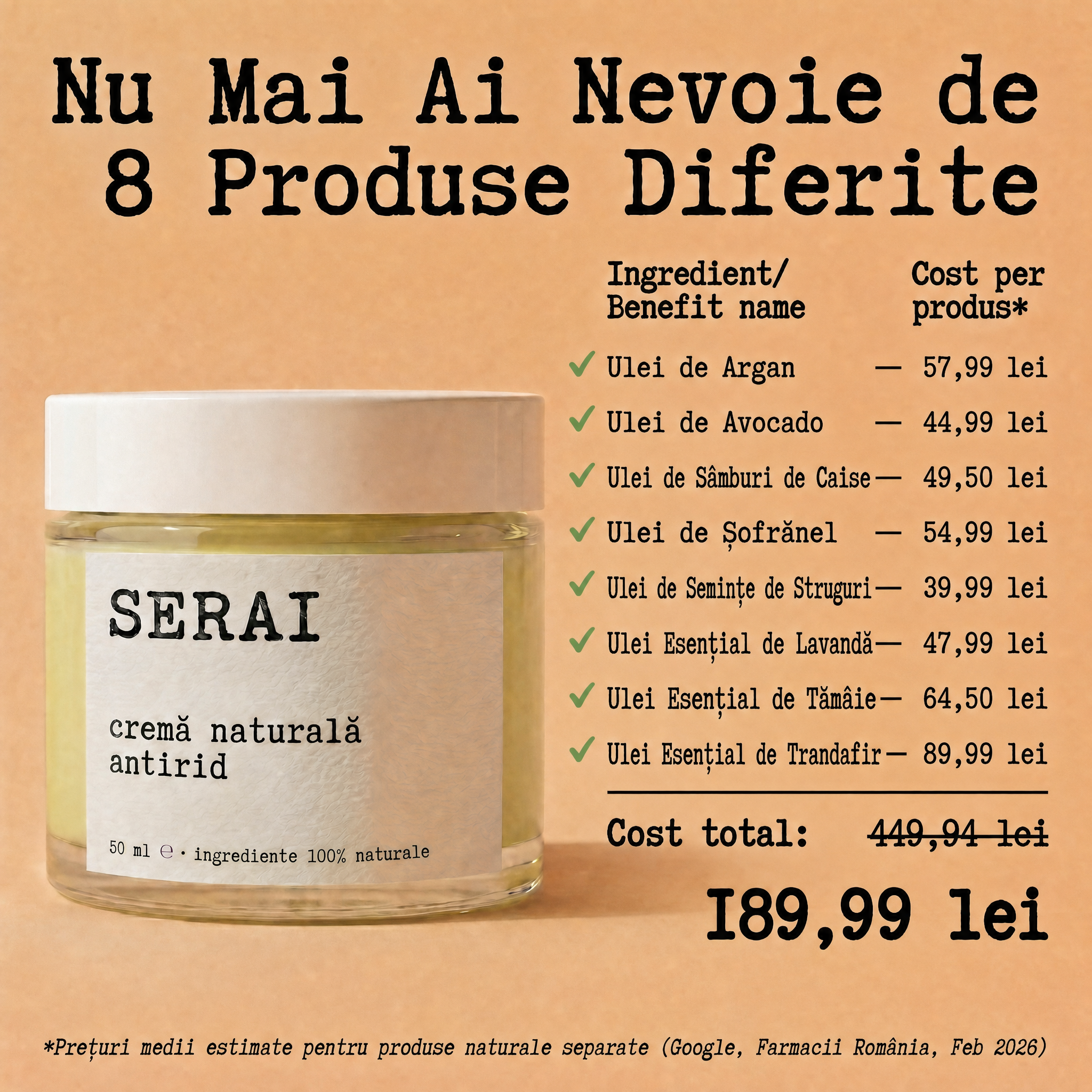 Cremă Naturală Antirid