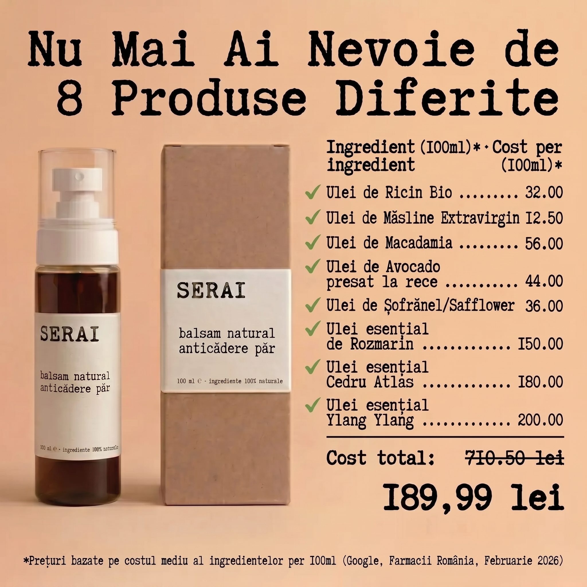 Balsam Natural Anticăderea Părului
