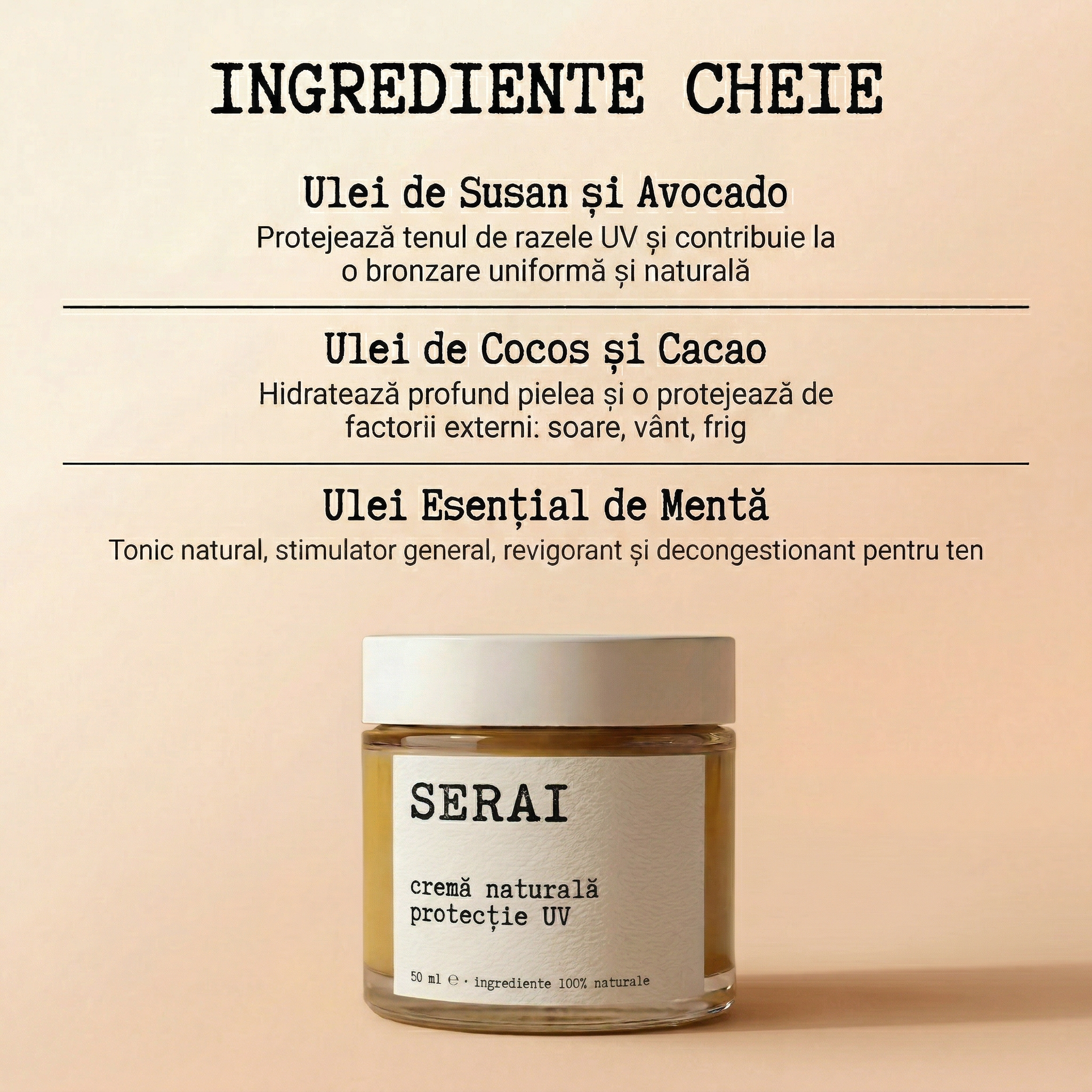 Cremă Naturală de Zi cu Protecție UV